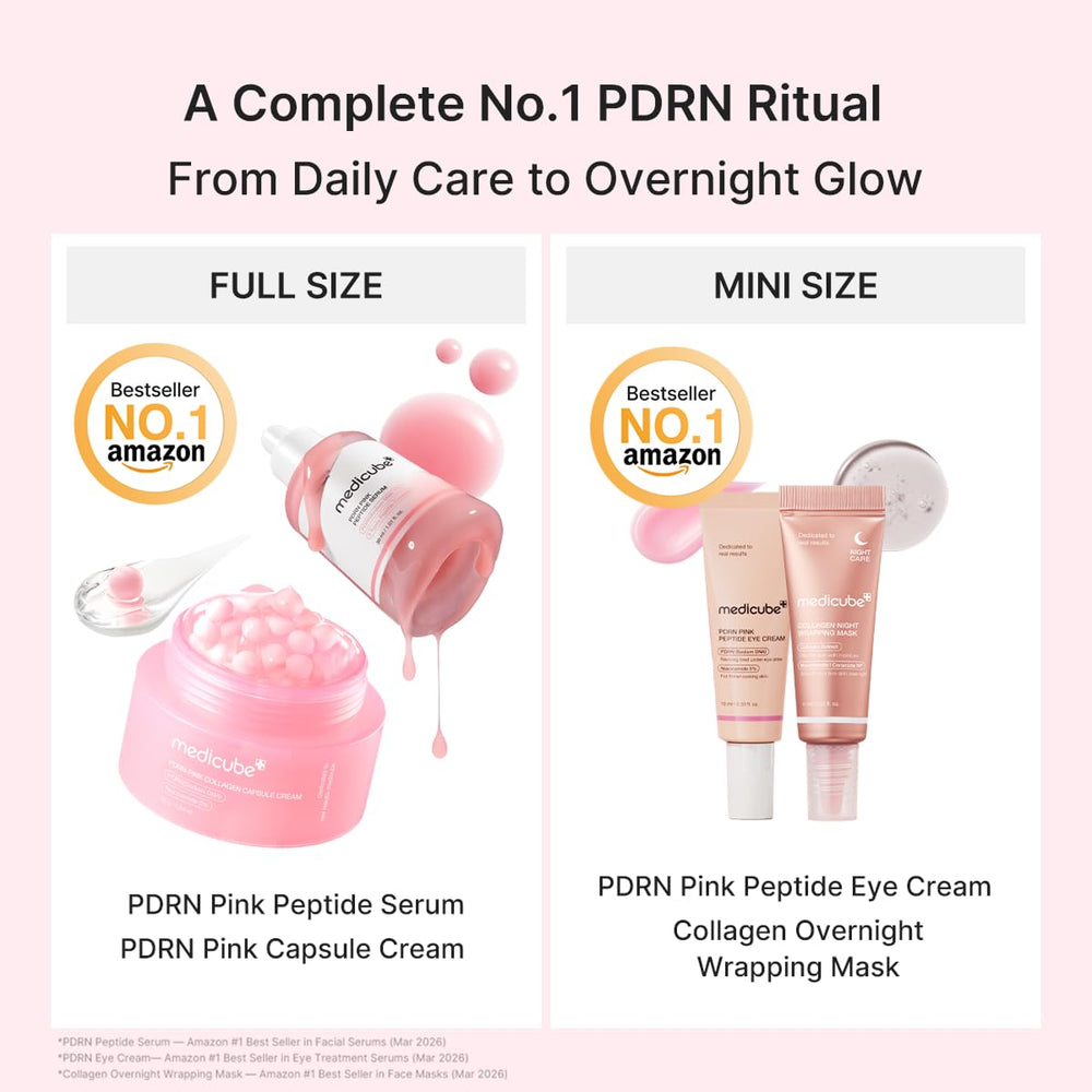 PDRN Glow Ritual Gift Set | Collagen, Retinol, Peptides for Firm & Glow | Full Size Serum, Cream & Mini Eye Cream, Mask | Skincare Gift Set, Korean Skincare Set, Gifts for Her
