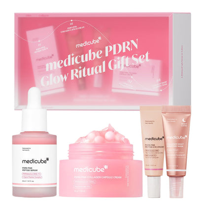 PDRN Glow Ritual Gift Set | Collagen, Retinol, Peptides for Firm & Glow | Full Size Serum, Cream & Mini Eye Cream, Mask | Skincare Gift Set, Korean Skincare Set, Gifts for Her